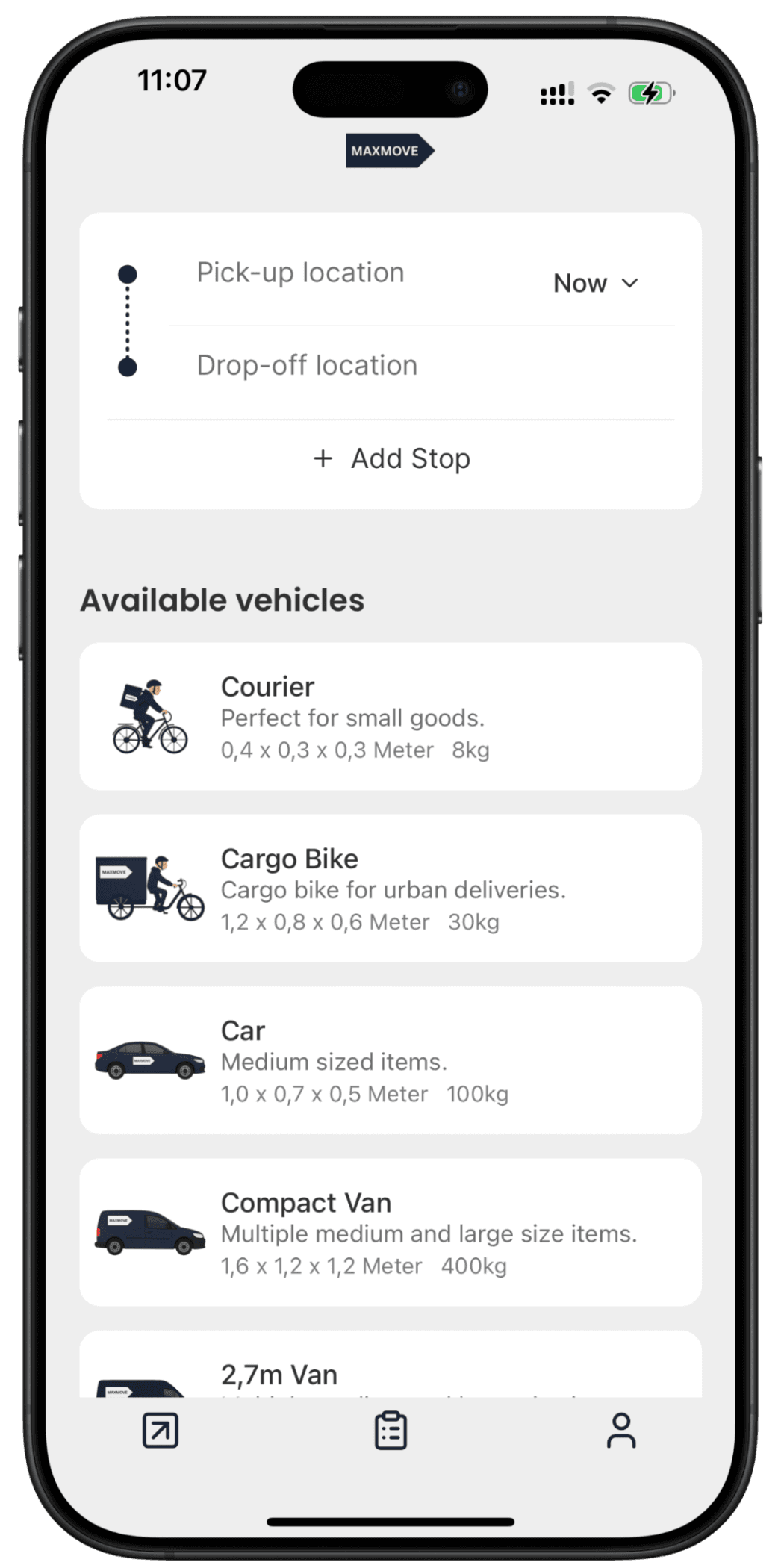 Maxmove Customer screenshot