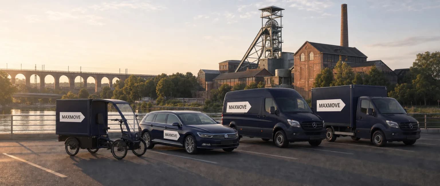 Maxmove courier van in front of the Witten skyline