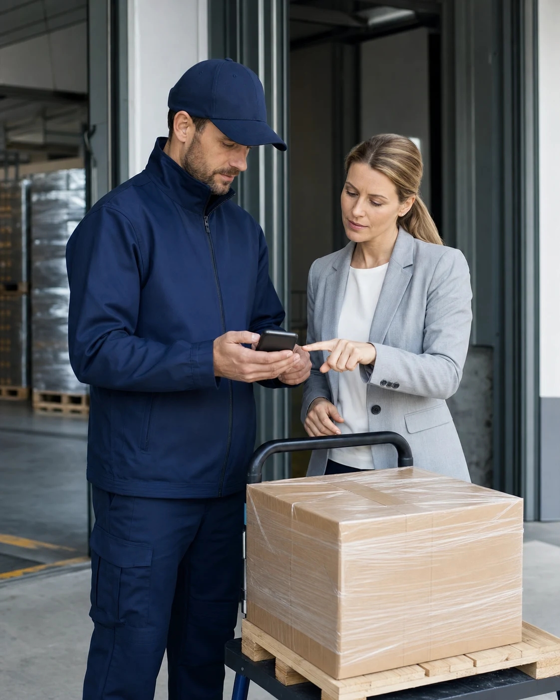Maxmove Kurier übergibt eine Sendung mit digitalem Abliefernachweis