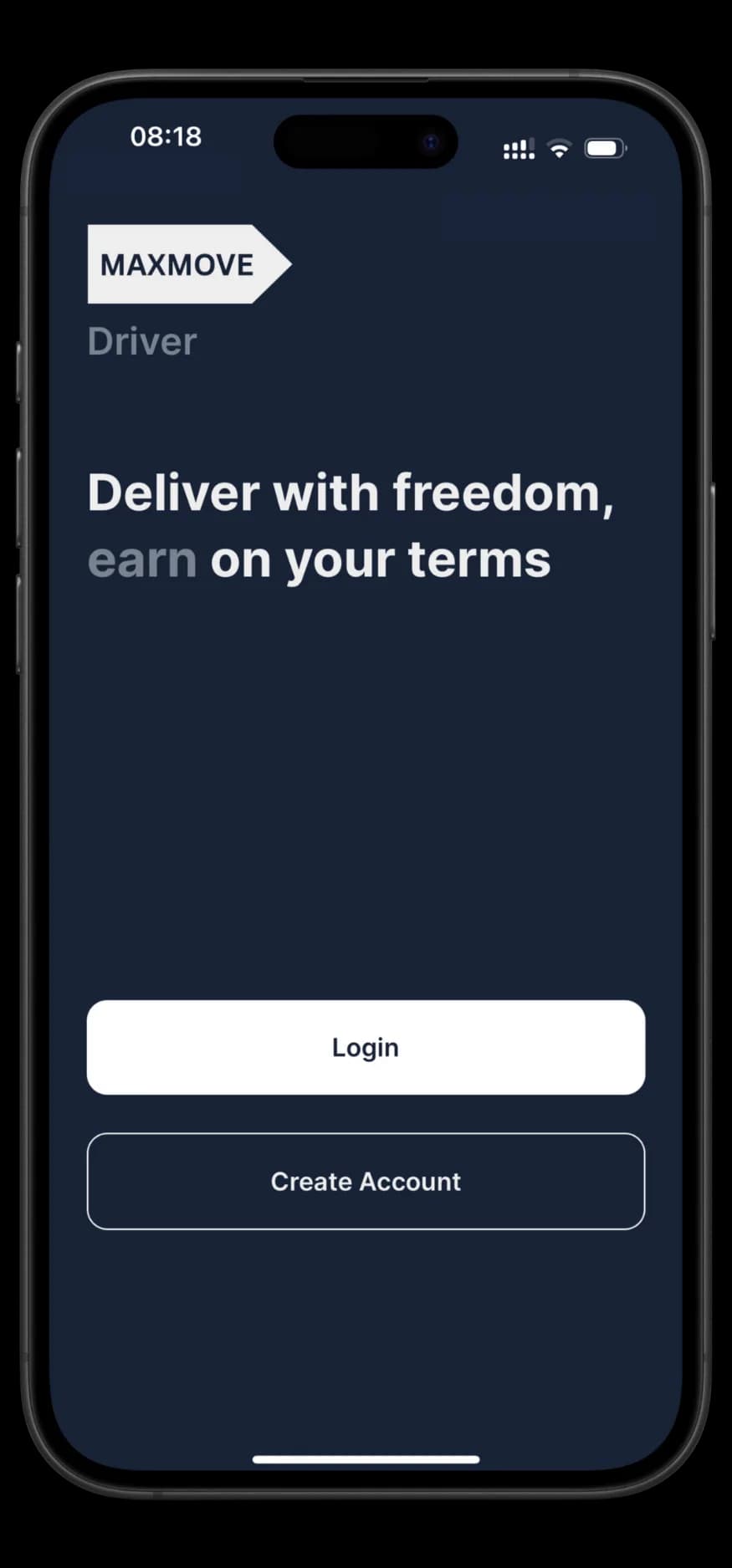 Maxmove Fahrer-App mit verfügbaren Aufträgen